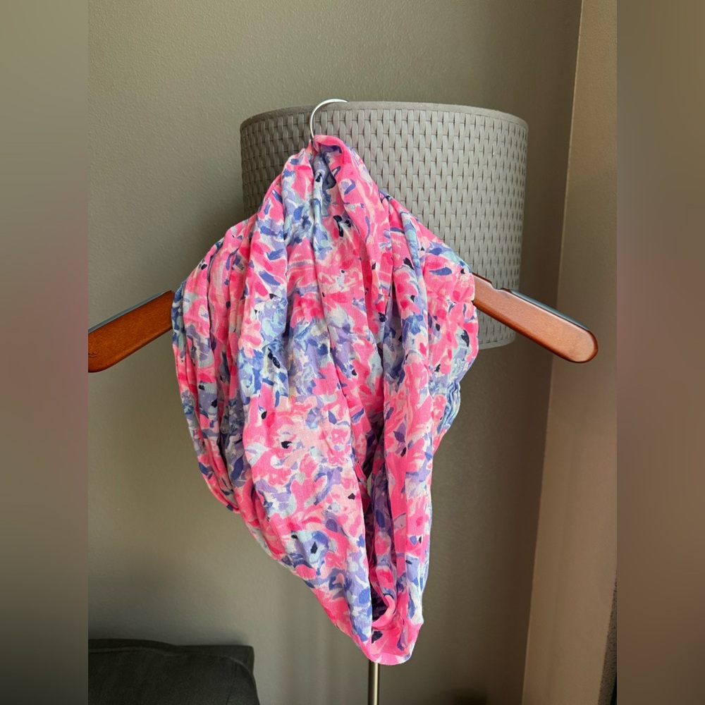 Lilly Pulitzer Pink and Blue Floral Infinity Scarf